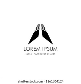 abstract architectural logo. concept and design. vector illustration