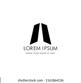 abstract architectural logo. concept and design. vector illustration