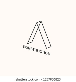 Abstract architectural logo. Concept and design. Vector illustration