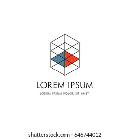 Logo arquitectónico abstracto. Concepto y diseño. Ilustración del vector