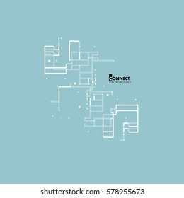 Abstract architectural plan with simple elements. Vector modern background.