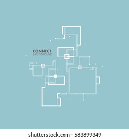 Abstract architectural plan with simple elements. Vector modern background.