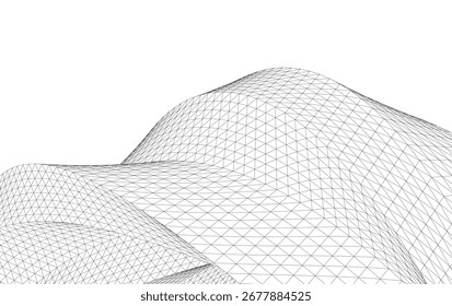 Abstract architectural shape 3d drawing
