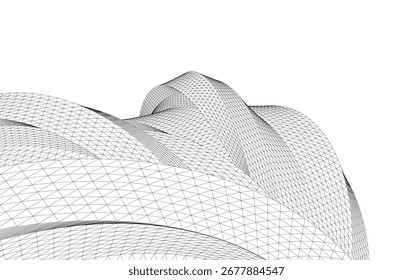 Abstrakte architektonische Form 3D-Zeichnung