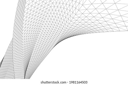abstract architectural shape 3d illustration