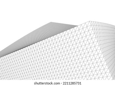 Abstract architectural shape 3d illustration