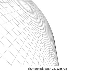 Abstract architectural shape 3d illustration