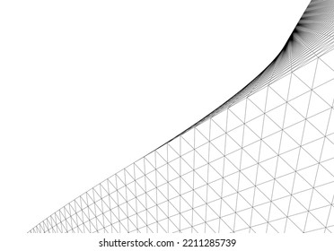 Resumen de la forma arquitectónica 3d ilustración