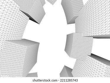 Abstract architectural shape 3d illustration