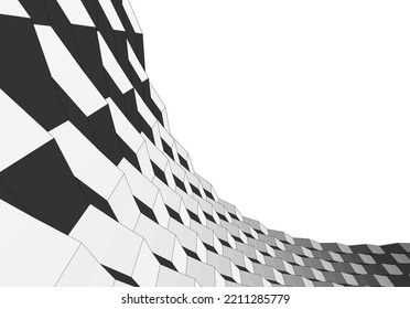 Abstract architectural shape 3d illustration
