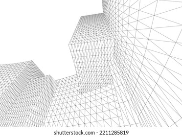 Abstract architectural shape 3d illustration