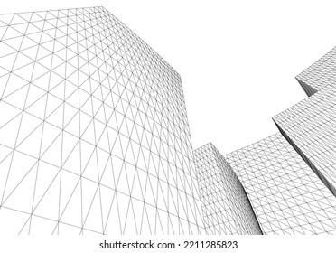 Abstract architectural shape 3d illustration