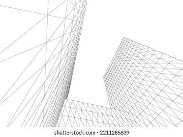 Abstract architectural shape 3d illustration