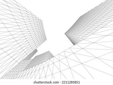 Abstract architectural shape 3d illustration