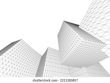 Abstract architectural shape 3d illustration