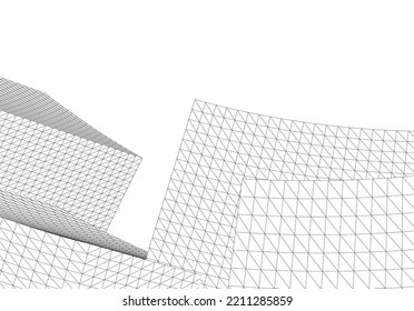 Abstract architectural shape 3d illustration