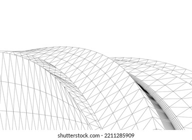 Abstract architectural shape 3d illustration
