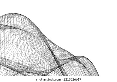 abstract architectural shape 3d illustration