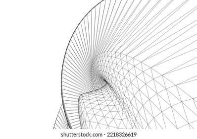 abstract architectural shape 3d illustration