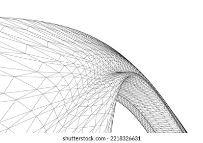 ilustración 3d de forma arquitectónica abstracta