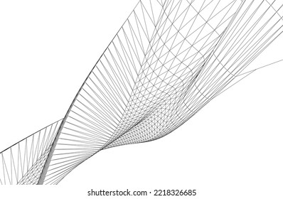 abstract architectural shape 3d illustration