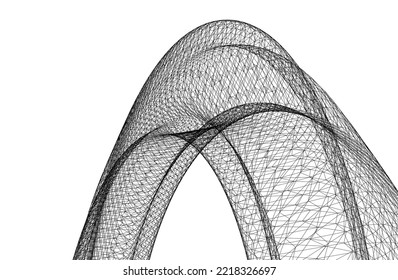 abstrakte Architekturform 3D-Abbildung