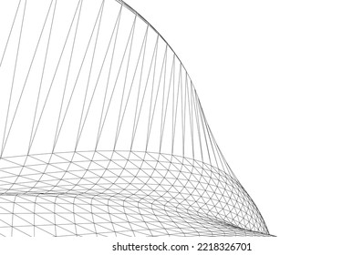 abstract architectural shape 3d illustration