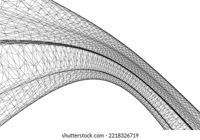 abstrakte Architekturform 3D-Abbildung