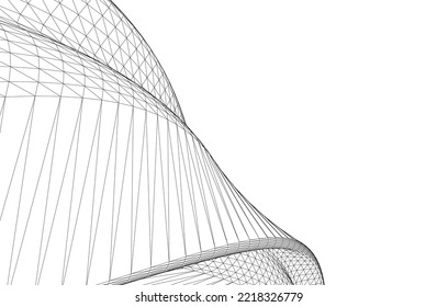 abstract architectural shape 3d illustration