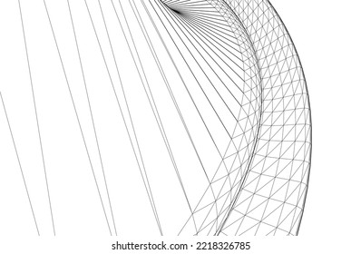 abstract architectural shape 3d illustration