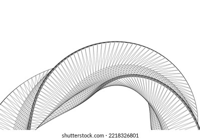 ilustración 3d de forma arquitectónica abstracta