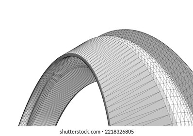 abstract architectural shape 3d illustration
