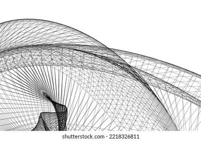 abstract architectural shape 3d illustration