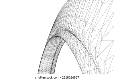 abstract architectural shape 3d illustration