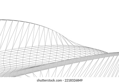 abstract architectural shape 3d illustration
