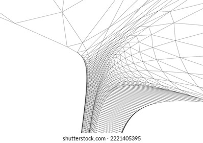 abstract architectural shape 3d illustration
