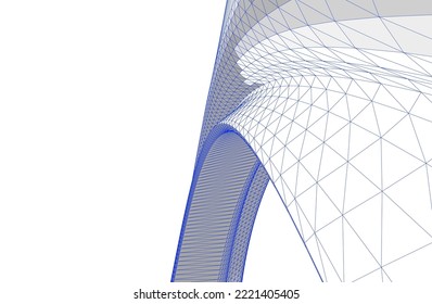 abstract architectural shape 3d illustration