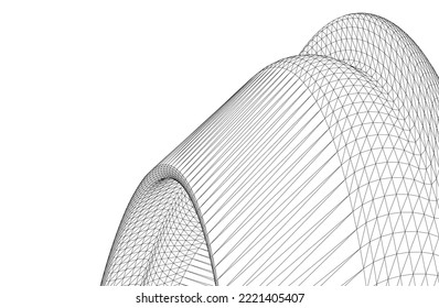 abstract architectural shape 3d illustration