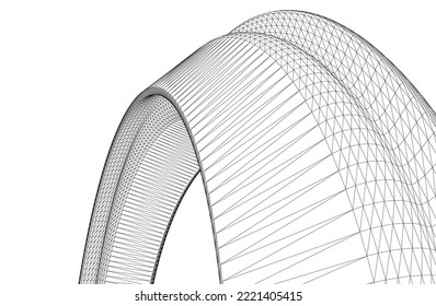 abstrakte Architekturform 3D-Abbildung