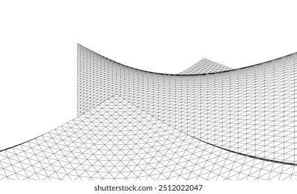 Ilustração em 3d de forma arquitetônica abstrata