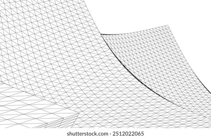 Ilustração em 3d de forma arquitetônica abstrata