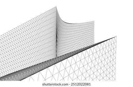 Abstract architectural shape 3d illustration