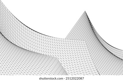 Ilustración 3D de forma arquitectónica Abstractas