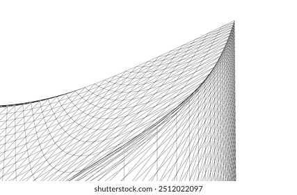 Ilustração em 3d de forma arquitetônica abstrata