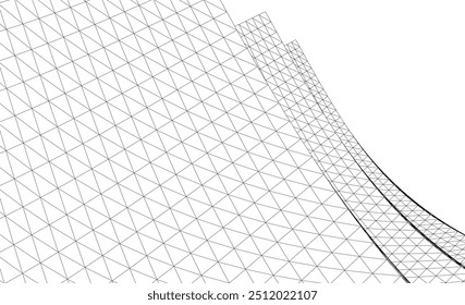 Ilustración 3D de forma arquitectónica Abstractas