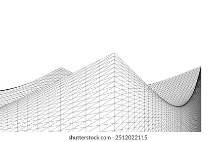 Abstract architectural shape 3d illustration