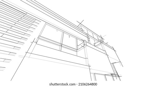 ilustración vectorial de esbozo de arquitectura abstracta 