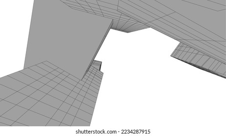 Abstract architectural vector 3d illustration