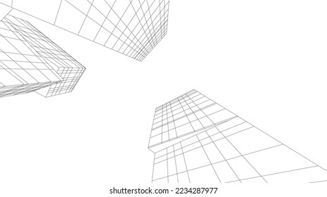 Abstract architectural vector 3d illustration