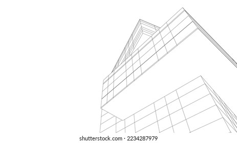 Abstract architectural vector 3d illustration